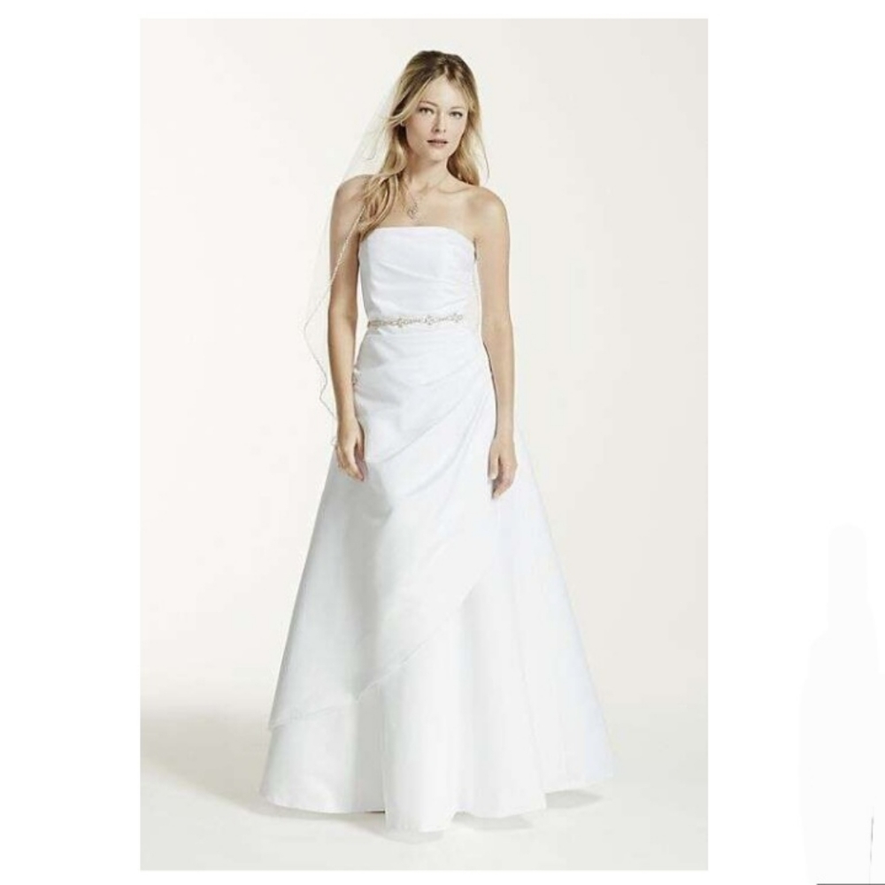 EUC David's Bridal strapless wedding dress by Michaelangelo - 14 - Picture 1 of 11